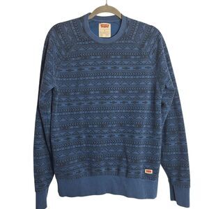 Levis Sweatshirt Aztec Tribal Southwestern Blue Black Medium Mens Long Sleeve